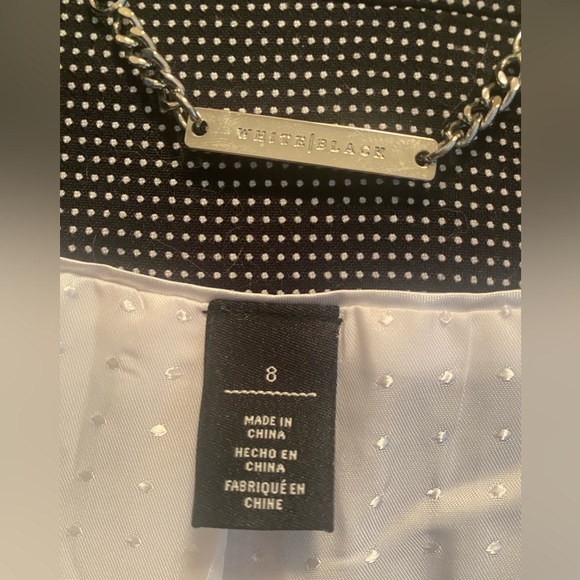 WHBM Classy Black White Dot Suit Jacket - Picture 5 of 7